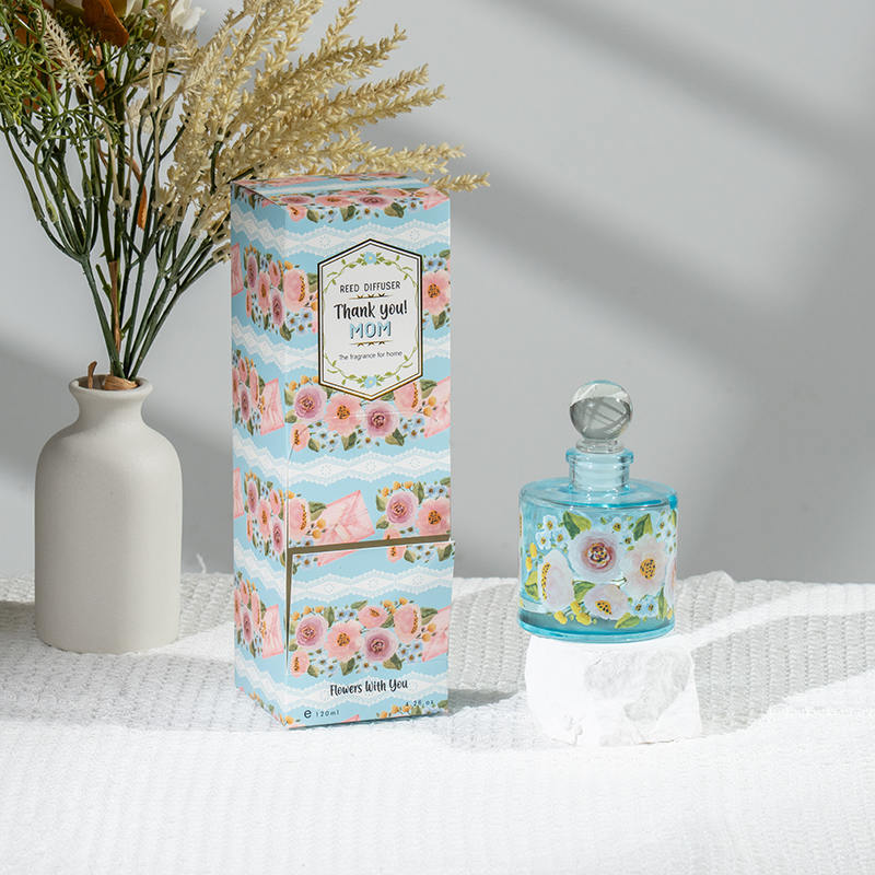 মাদারডে মার্জিত বৃত্তাকার কাচের বোতল রিড ডিফিউজার