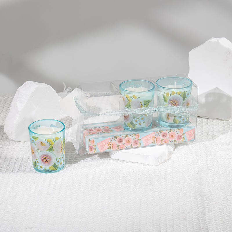 মাদার ডে ক্লাসিক ছোট বৃত্তাকার কাচের কাপ সুগন্ধযুক্ত মোমবাতি 3PCS সেট-ইকো সয়া মোমবাতি প্রস্তুতকারক