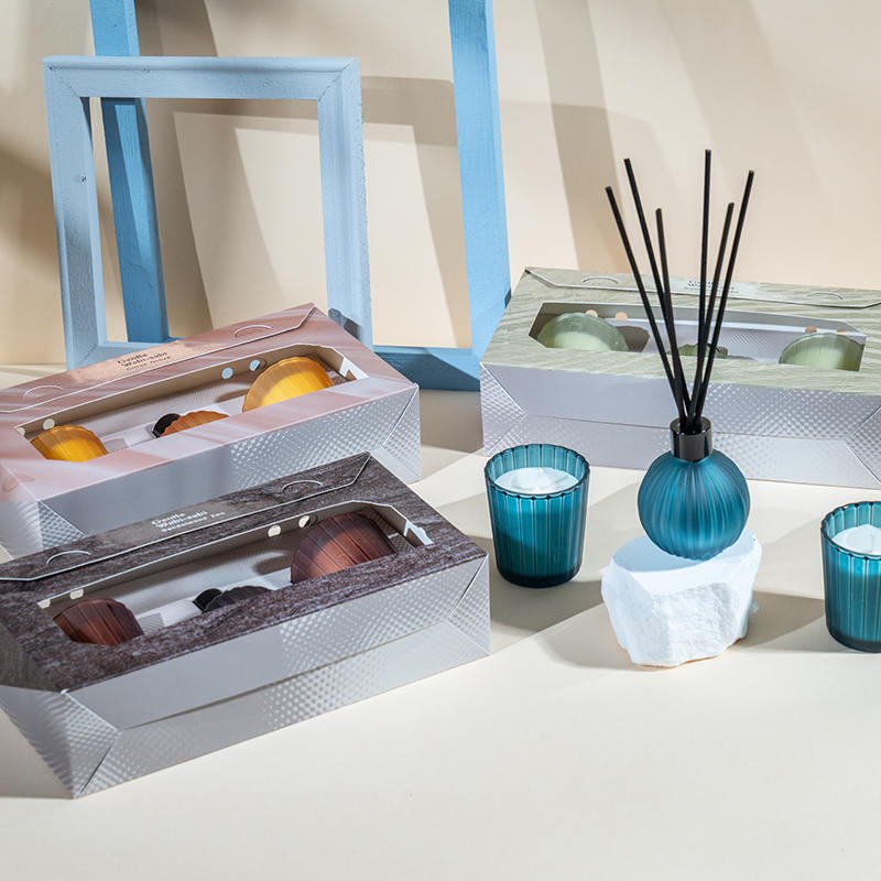 উল্লম্ব ডোরাকাটা ছোট চশমা সুগন্ধি মোমবাতি X2 উল্লম্ব স্ট্রাইপ ছোট বাল্ব উদ্বায়ী রিড ডিফিউজার বোতল