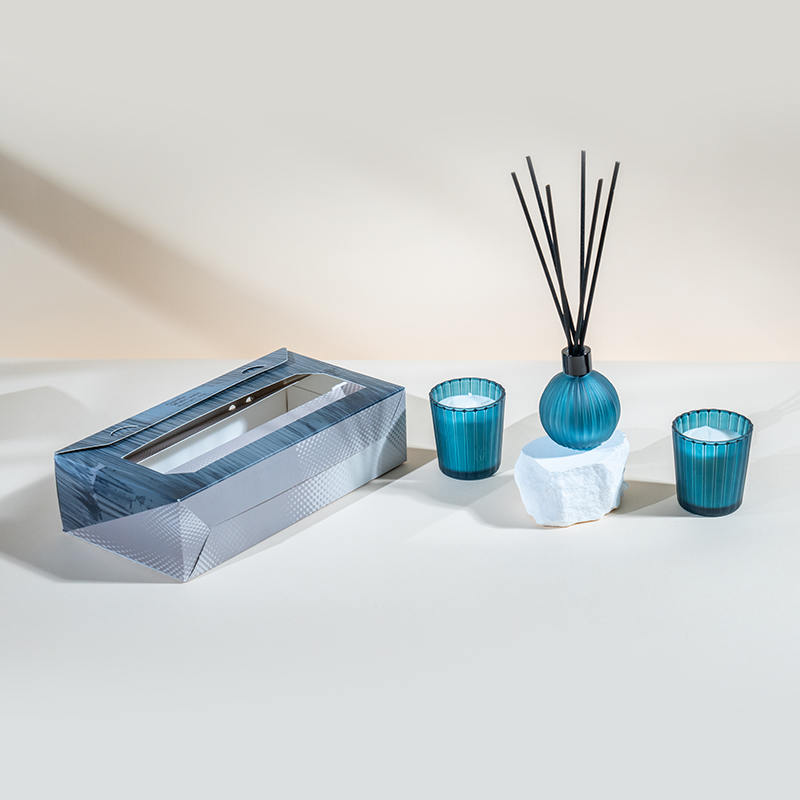 উল্লম্ব ডোরাকাটা ছোট চশমা সুগন্ধি মোমবাতি X2 উল্লম্ব স্ট্রাইপ ছোট বাল্ব উদ্বায়ী রিড ডিফিউজার বোতল