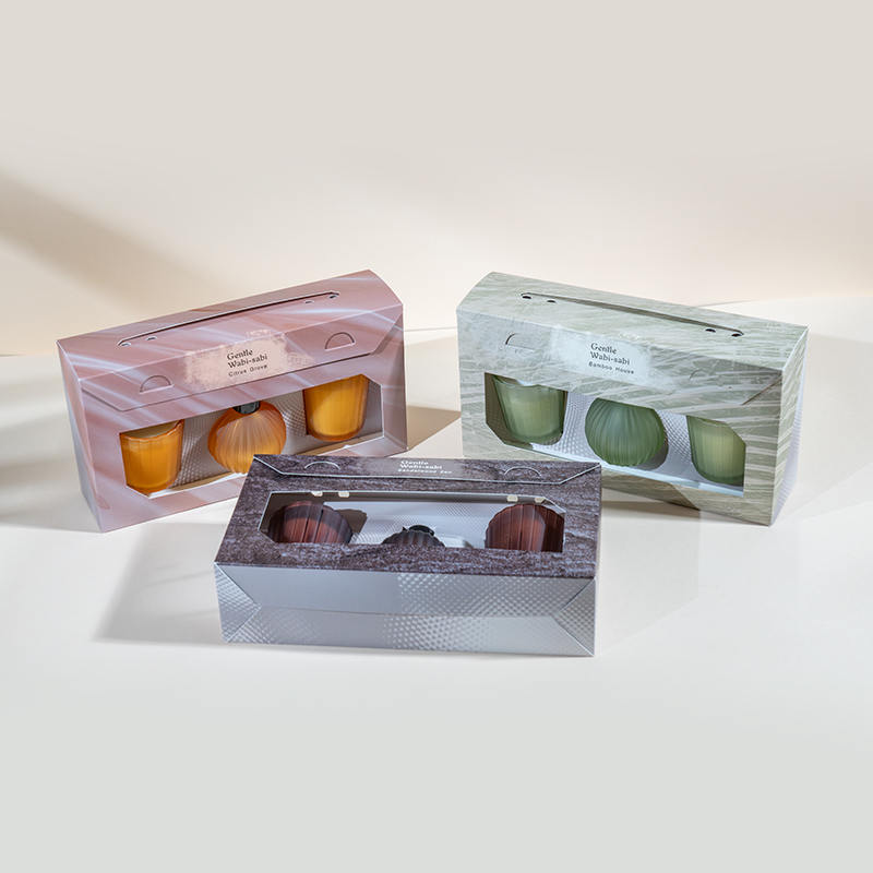 উল্লম্ব ডোরাকাটা ছোট চশমা সুগন্ধি মোমবাতি X2 উল্লম্ব স্ট্রাইপ ছোট বাল্ব উদ্বায়ী রিড ডিফিউজার বোতল