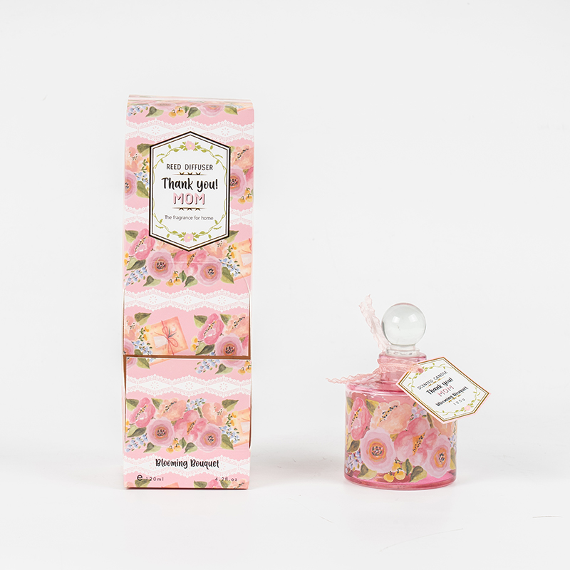 মাদারডে মার্জিত বৃত্তাকার কাচের বোতল রিড ডিফিউজার