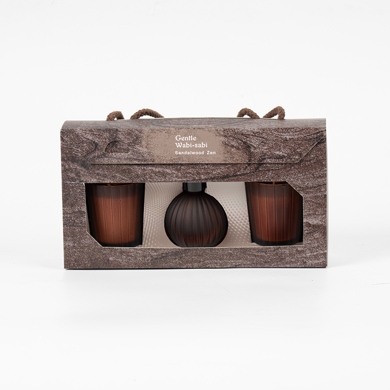 উল্লম্ব ডোরাকাটা ছোট চশমা সুগন্ধি মোমবাতি X2 উল্লম্ব স্ট্রাইপ ছোট বাল্ব উদ্বায়ী রিড ডিফিউজার বোতল