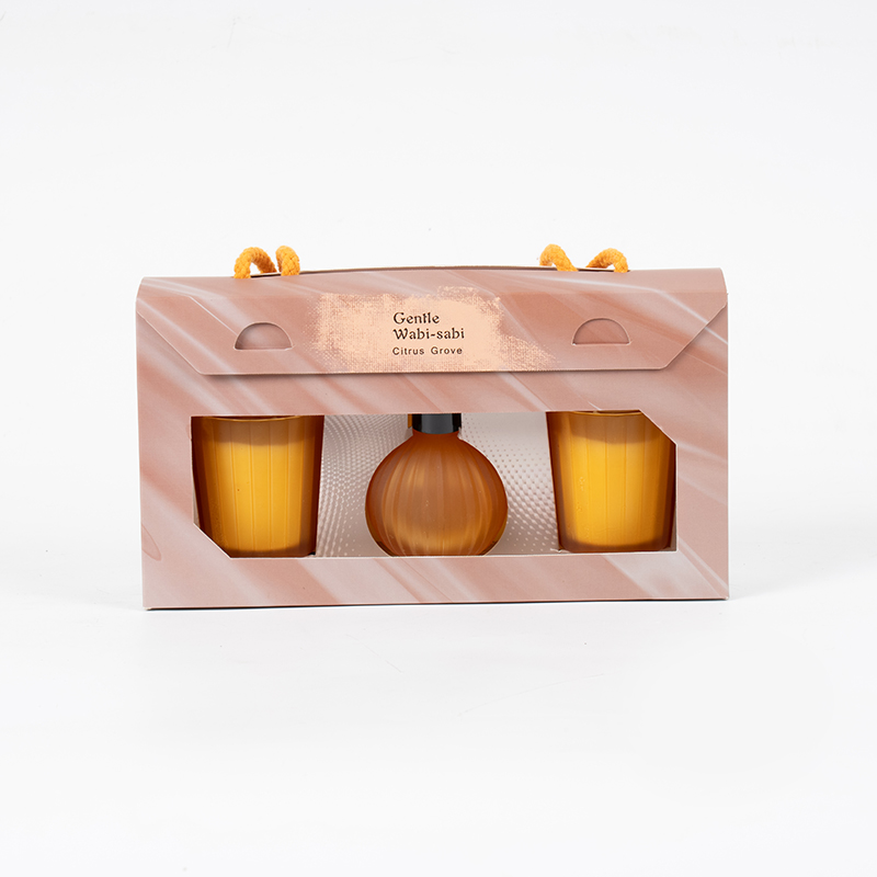 উল্লম্ব ডোরাকাটা ছোট চশমা সুগন্ধি মোমবাতি X2 উল্লম্ব স্ট্রাইপ ছোট বাল্ব উদ্বায়ী রিড ডিফিউজার বোতল